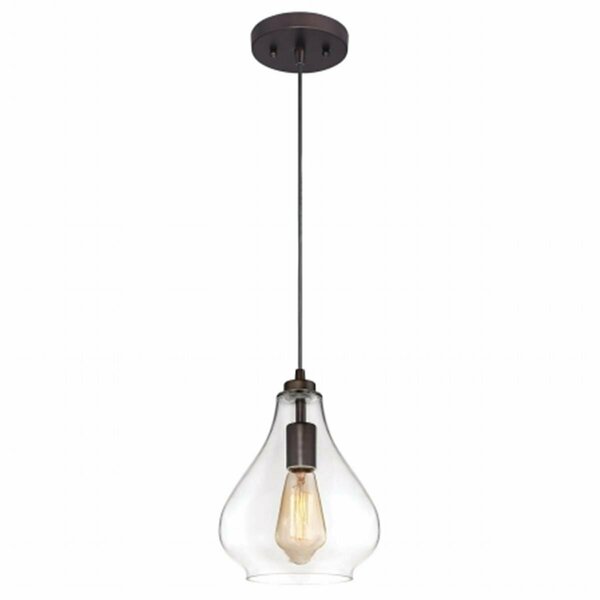 Brightbomb One Light Bronze with Glass Adjustable Mini Pendant, 60.25 in. BR338733